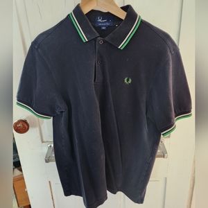 Fred Perry twin tipped polo M navy green